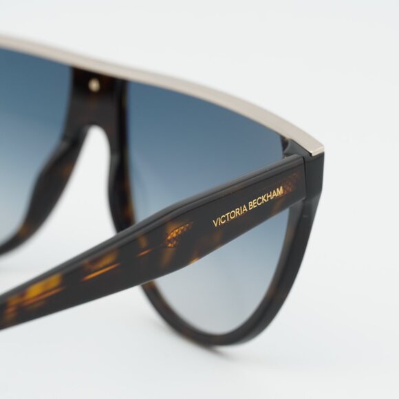 Victoria Beckham VB682S 234 Sunglasses Havana Aviator Frame, Blue Lenses main image 7
